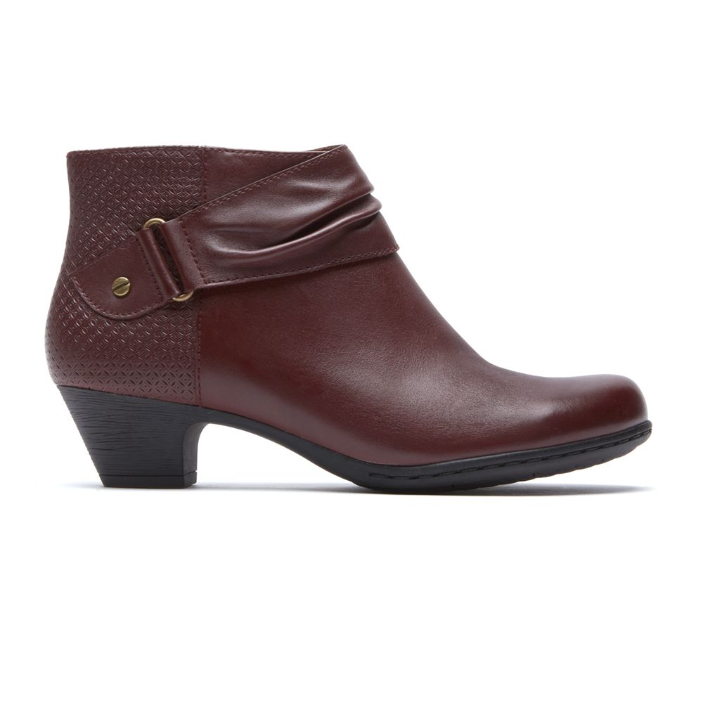 Rockport Women's Brynn Rouched Ankle Boots - Brown - USA (6127NYVIE)